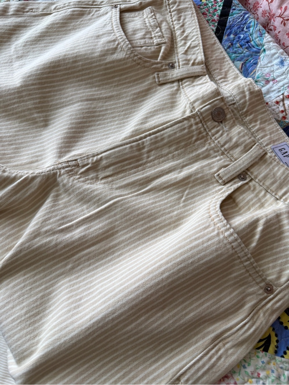 NWOT Gap Low Slung Extra Baggy Tan Striped Jeans Sz 29/8 - Picture 8 of 12